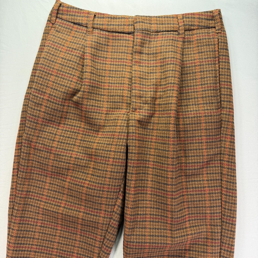Brixton Chino Pants Mens 32x30 Brown Regent Standard Fit Houndstooth Wool Blend